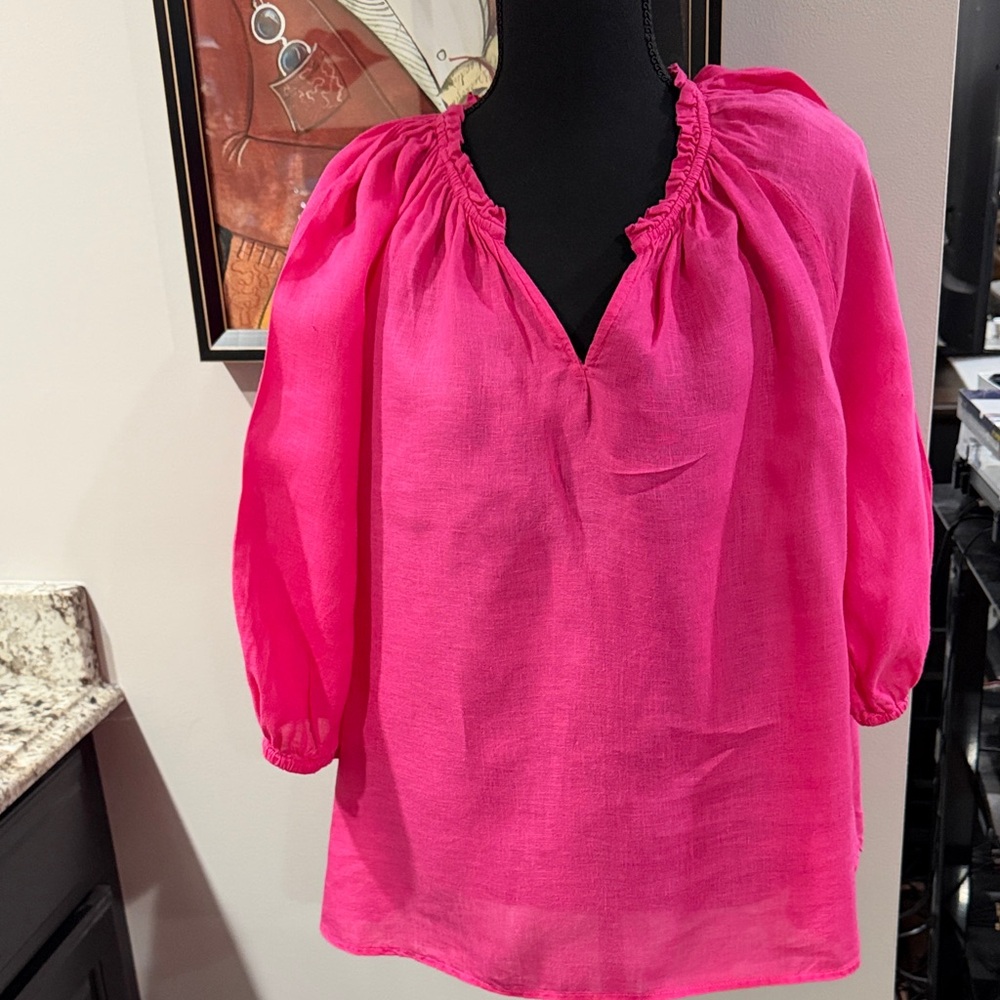 J.Jill Pink Linen Women's Top size large